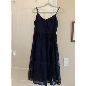 BB Dakota midi dress navy blue lace size 6